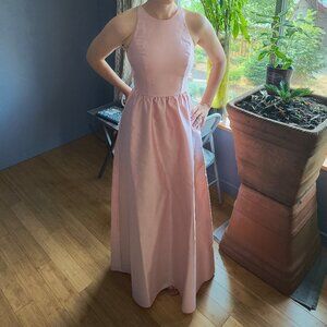 Alfred Sung Bridesmaid Dress D707, Color Rose Panettone, Fabric Satin Twill, 4R